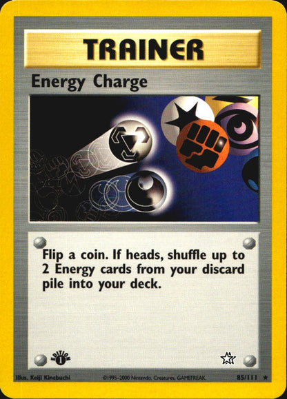 Energy Charge 85/111 Rare Neo Genesis Pokemon 1st Edition Near Mint