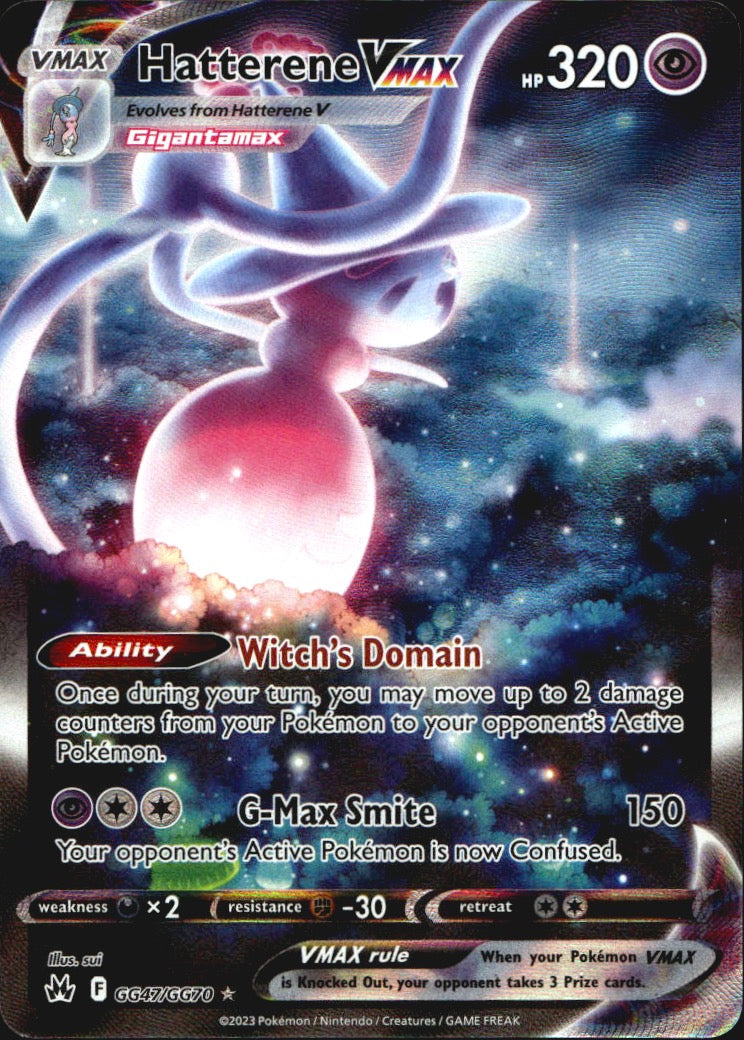 Hatterene VMAX GG47/GG70 Crown Zenith Galarian Gallery Holo VMAX Rare Pokemon NM