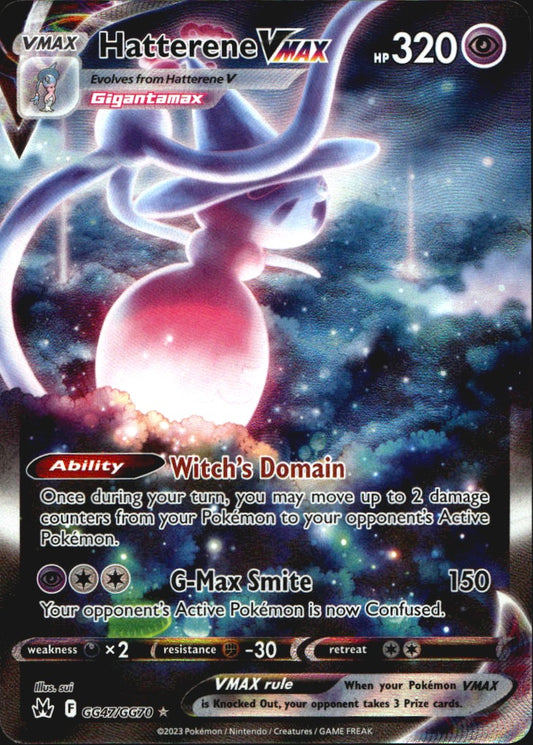 Hatterene VMAX GG47/GG70 Crown Zenith Galarian Gallery Holo VMAX Rare Pokemon NM
