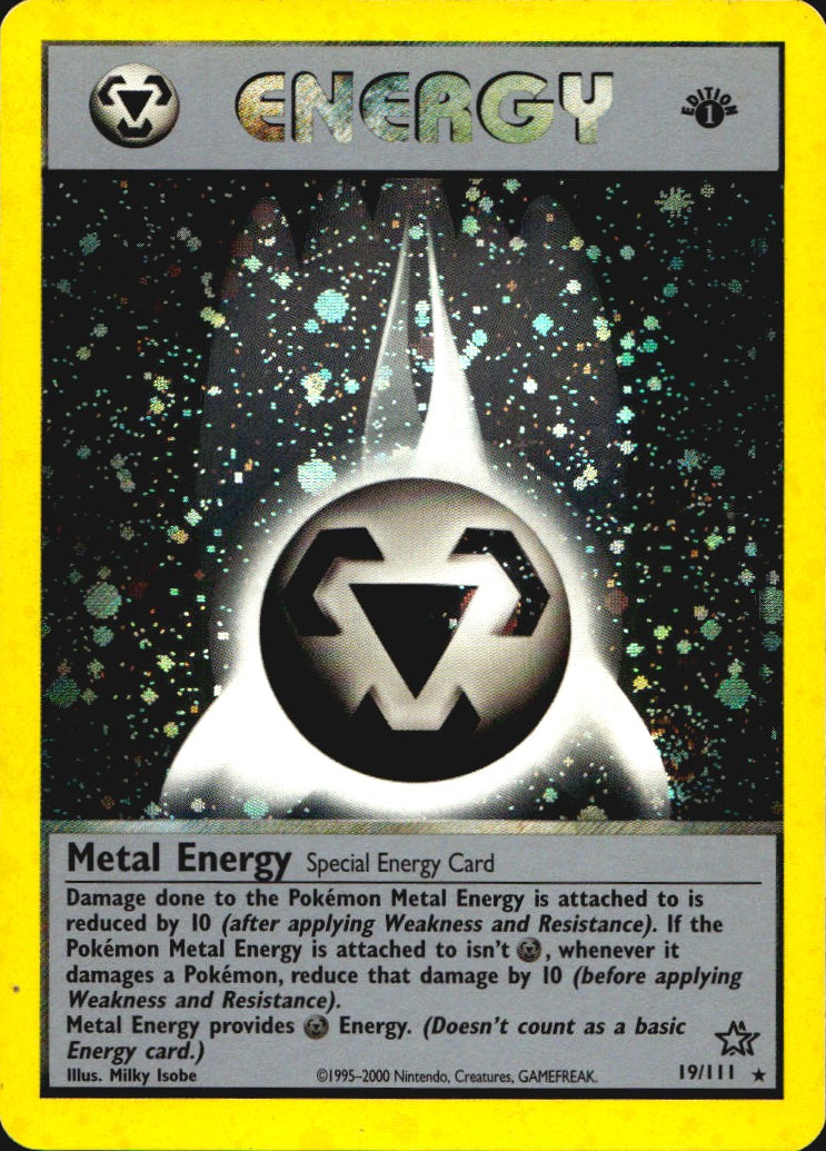 Metal Energy 19/111 Rare Neo Genesis Pokemon 1st Edition Holo Near Mint