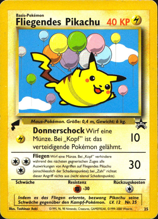 Flying Pikachu 25 World Collection German Promo Moderately Played