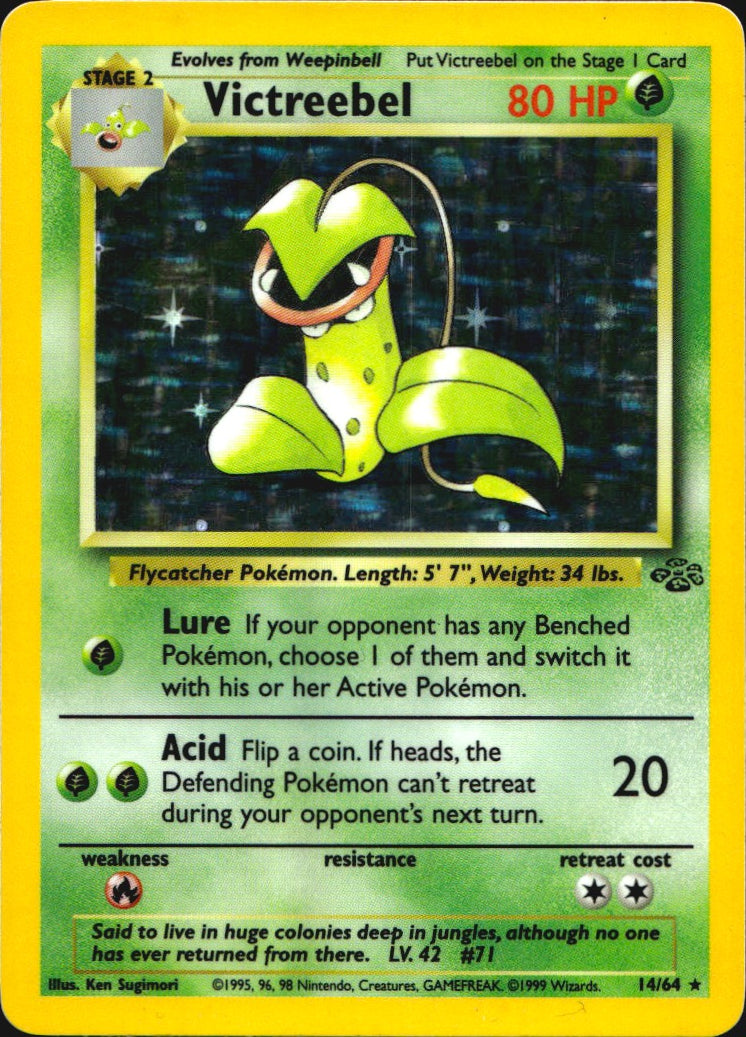 Victreebel 14/64 Rare Jungle Pokemon Unlimited Holo Near Mint