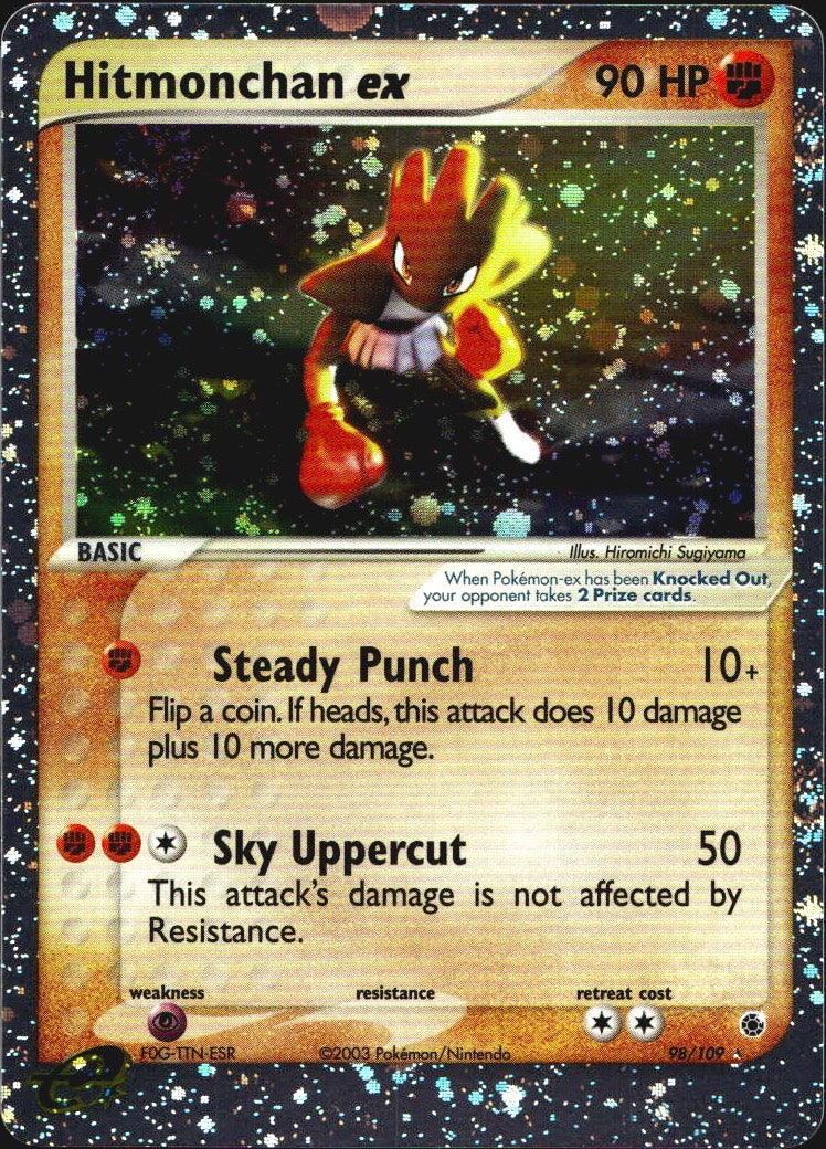 Hitmonchan ex 98/109 Holo EX Rare Ruby & Sapphire Pokemon Near Mint