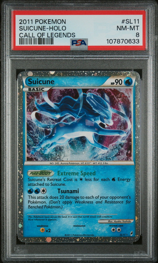 Suicune Holo SL11 Call Of Legends Pokemon PSA 8