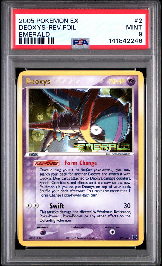Deoxys Reverse Holo 2/106 Emerald Pokemon PSA 9