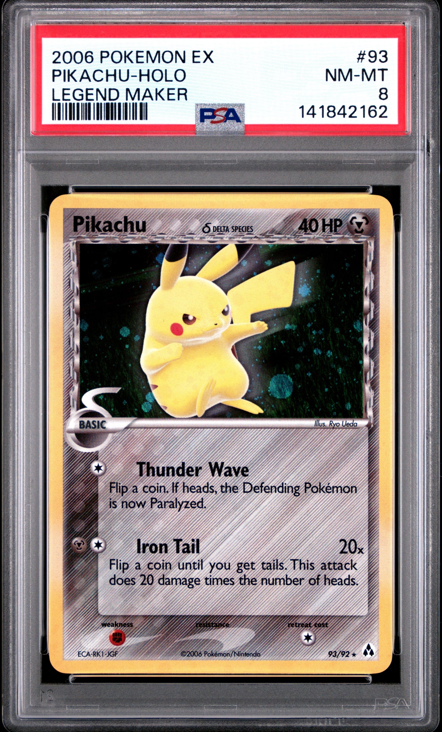 Pikachu Holo 93/92 Legend Maker Pokemon PSA 8