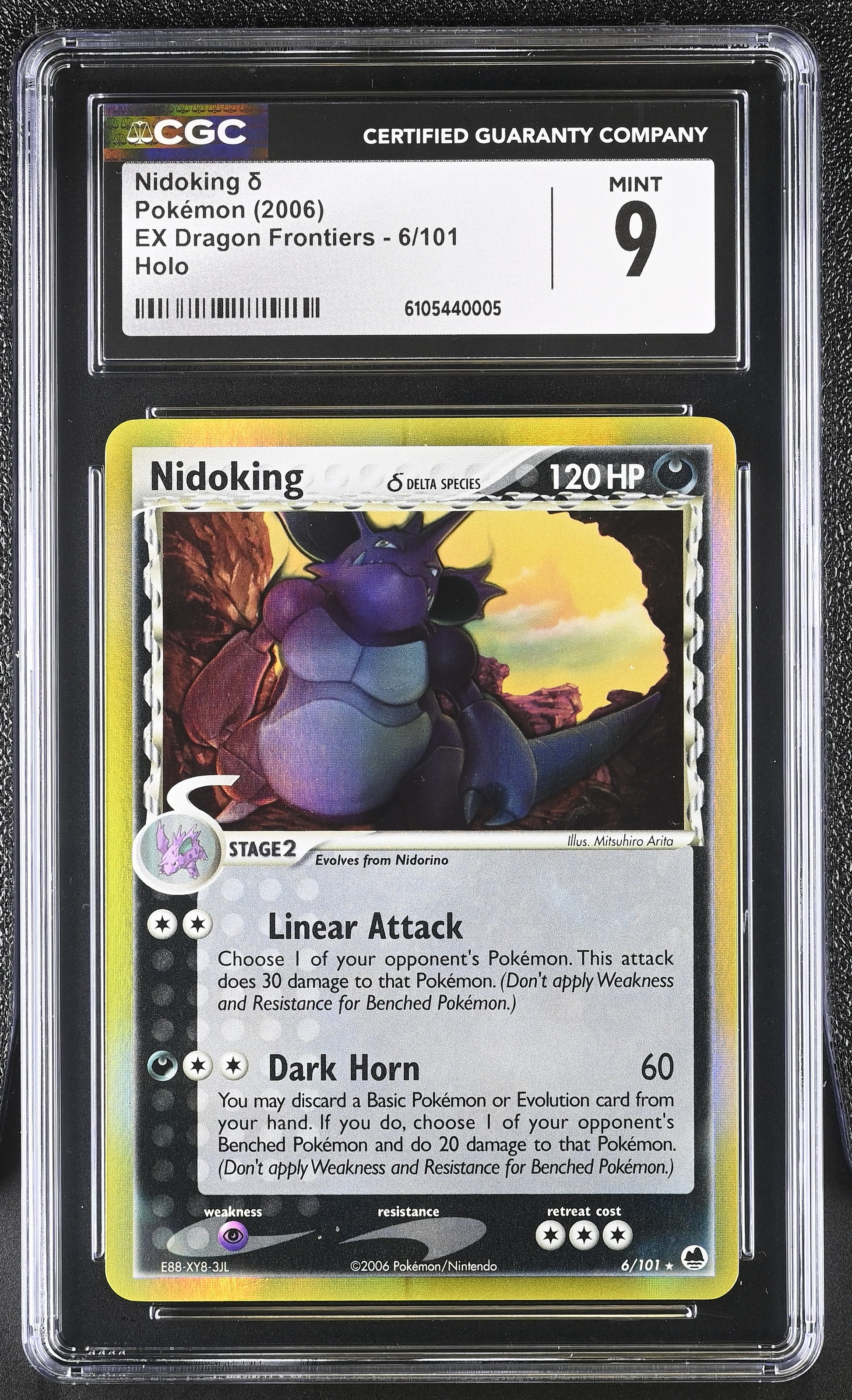 Nidoking 6/101 Holo EX Dragon Frontiers Pokemon CGC 9 Mint