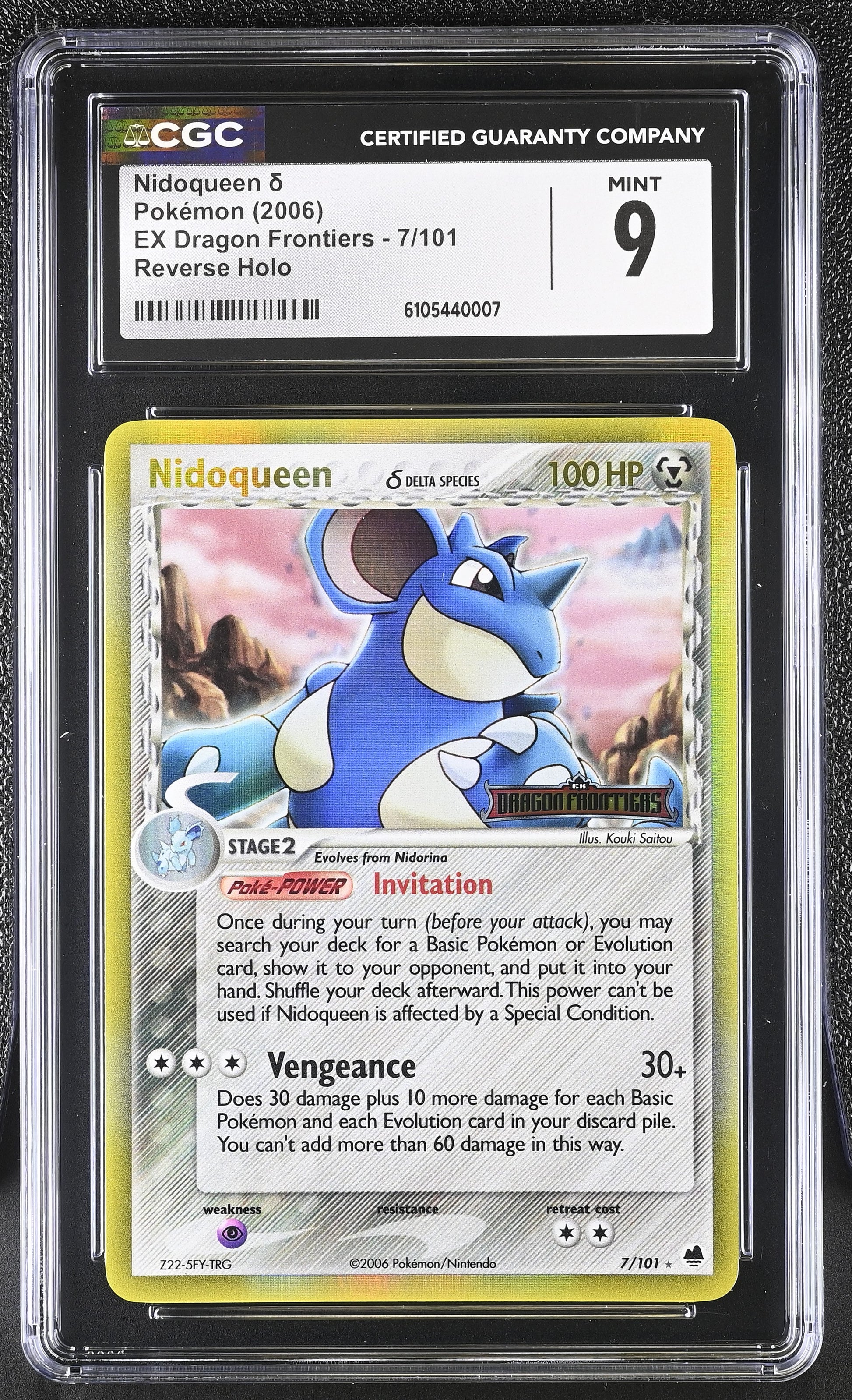 Nidoqueen 7/101 Reverse Holo EX Dragon Frontiers Pokemon CGC 9 Mint