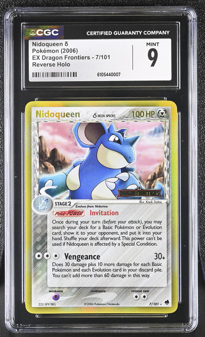 Nidoqueen 7/101 Reverse Holo EX Dragon Frontiers Pokemon CGC 9 Mint