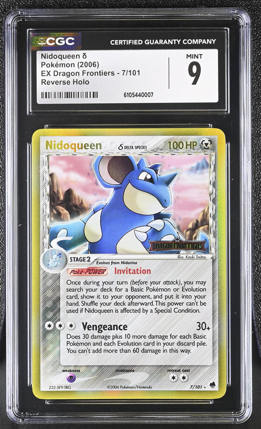 Nidoqueen 7/101 Reverse Holo EX Dragon Frontiers Pokemon CGC 9 Mint