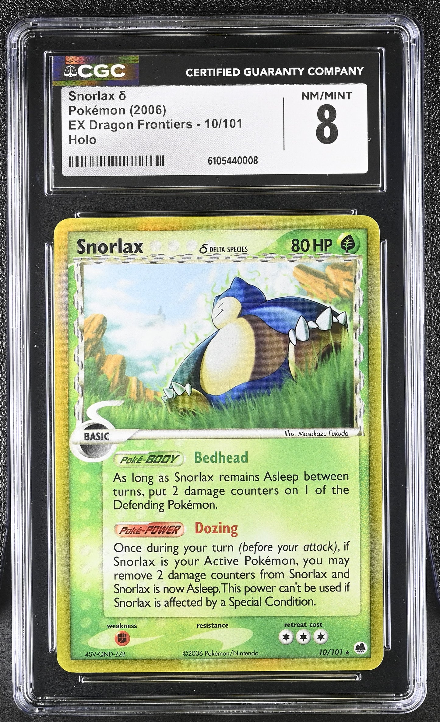 Snorlax 10/101 Holo EX Dragon Frontiers Pokemon CGC 8 Nm/mint