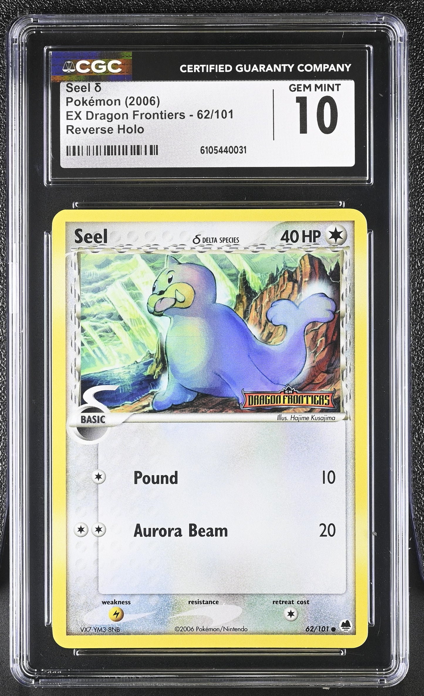 Seel 62/101 Reverse Holo EX Dragon Frontiers Pokemon CGC 10 Gem Mint