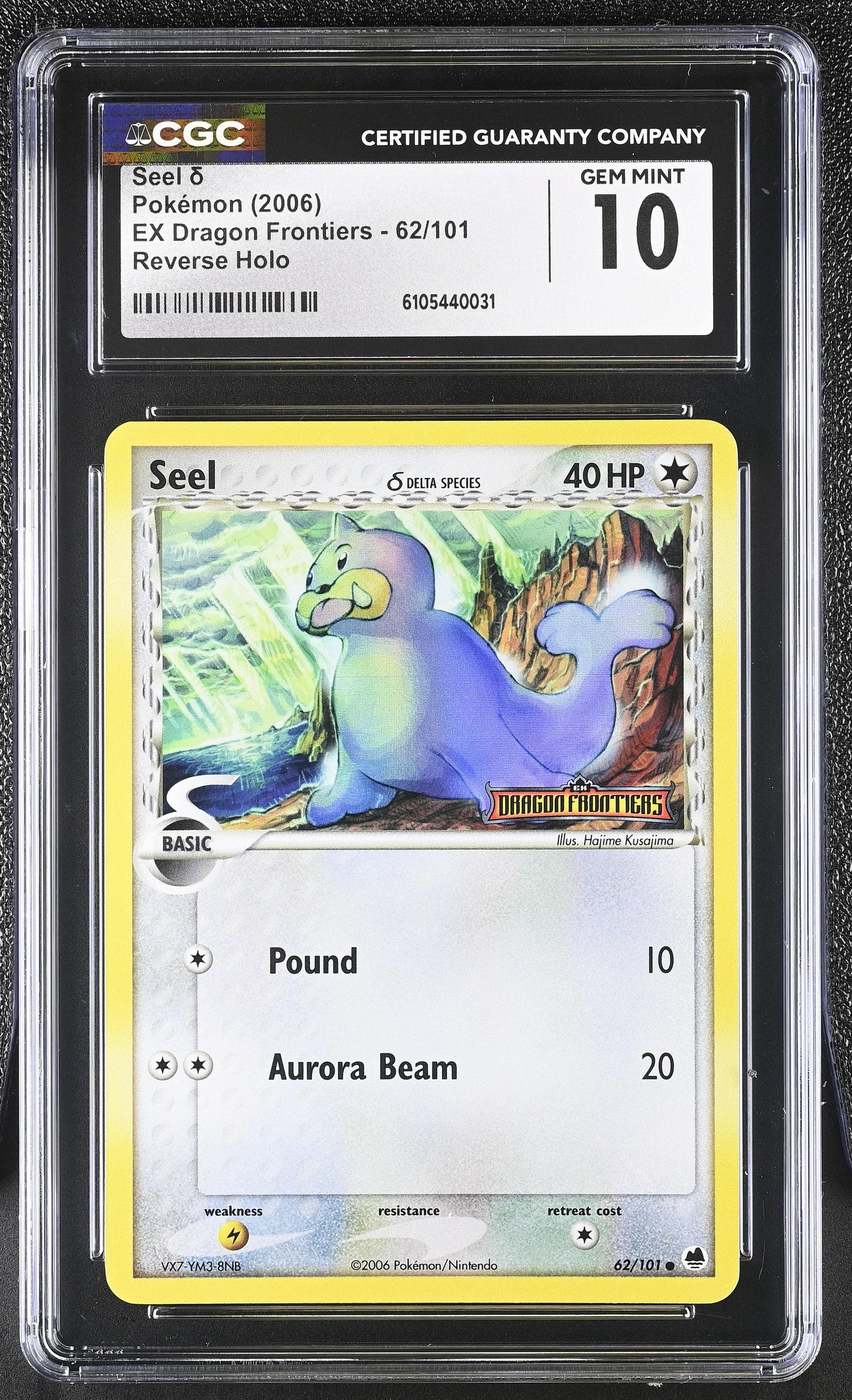 Seel 62/101 Reverse Holo EX Dragon Frontiers Pokemon CGC 10 Gem Mint