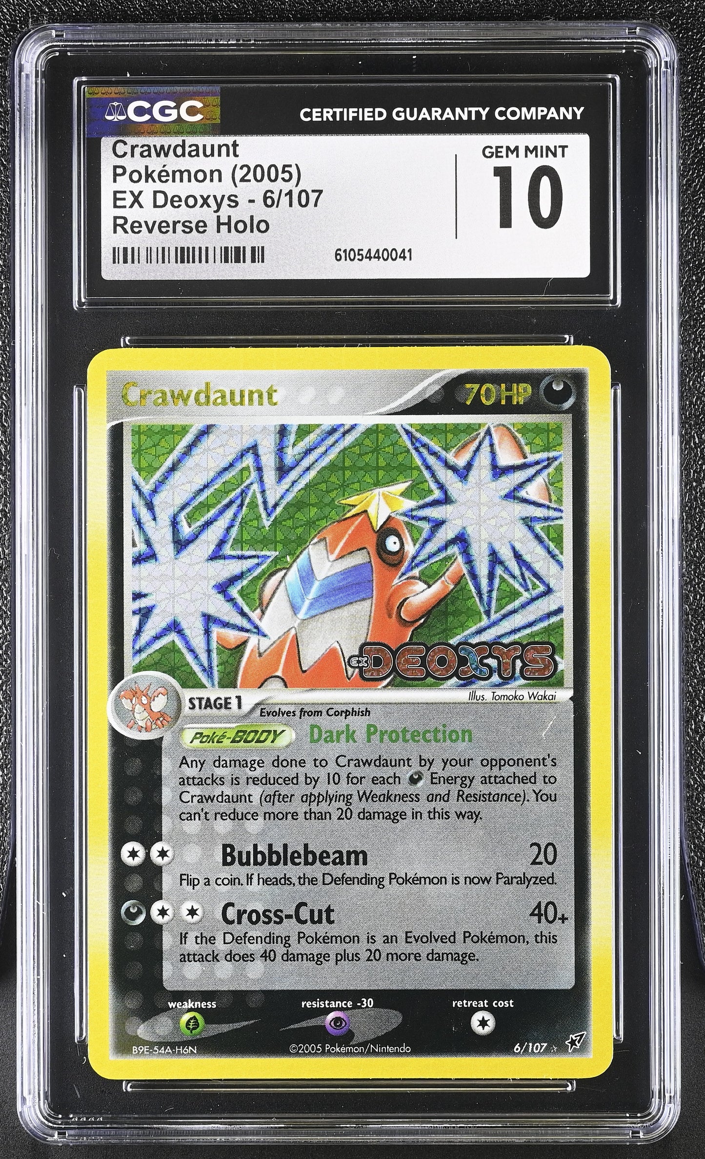 Crawdaunt 6/107 Reverse Holo EX Deoxys Pokemon CGC 10 Gem Mint