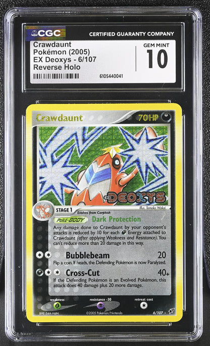 Crawdaunt 6/107 Reverse Holo EX Deoxys Pokemon CGC 10 Gem Mint