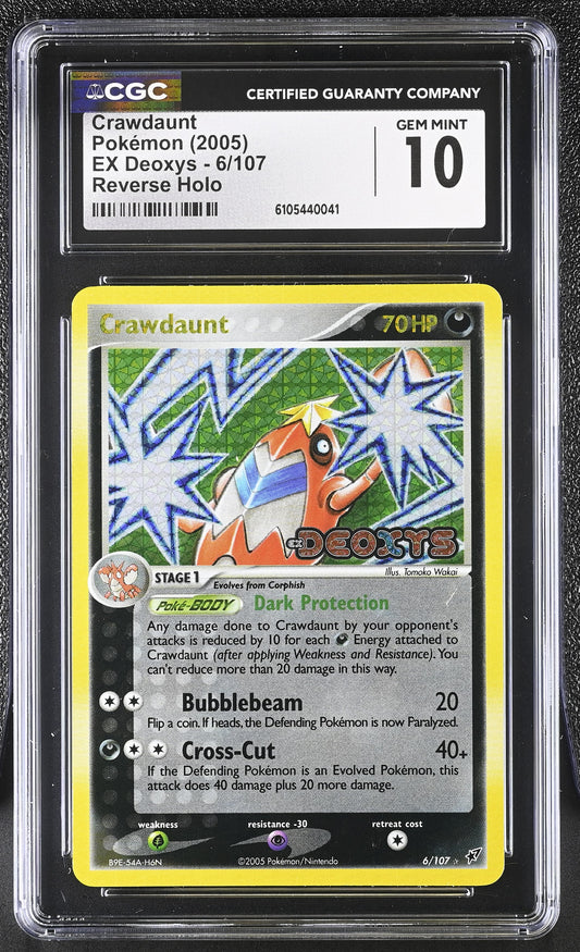 Crawdaunt 6/107 Reverse Holo EX Deoxys Pokemon CGC 10 Gem Mint
