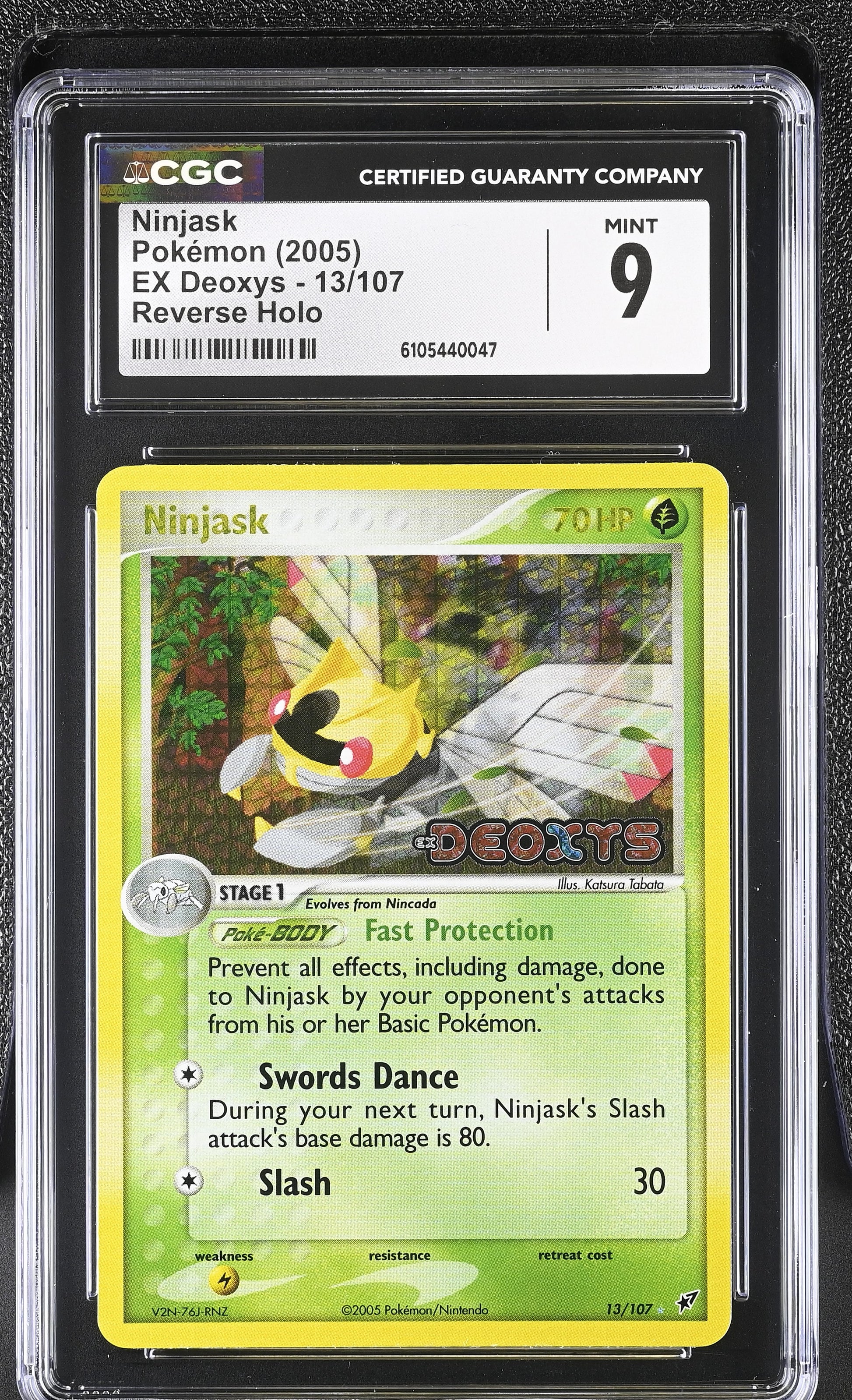 Ninjask 13/107 Reverse Holo EX Deoxys Pokemon CGC 9 Mint