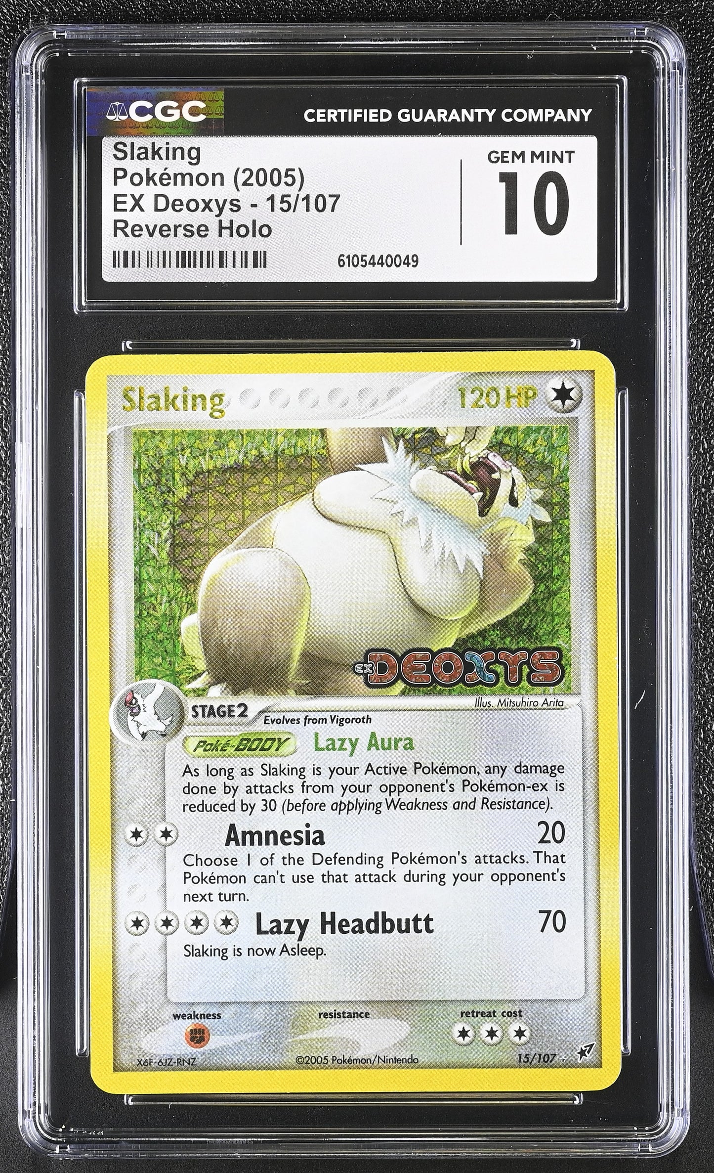 Slaking 15/107 Reverse Holo EX Deoxys Pokemon CGC 10 Gem Mint