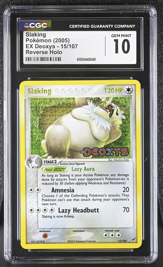 Slaking 15/107 Reverse Holo EX Deoxys Pokemon CGC 10 Gem Mint