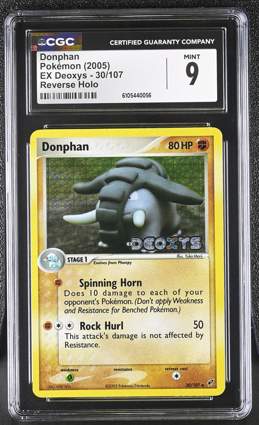 Donphan 30/107 Reverse Holo EX Deoxys Pokemon CGC 9 Mint