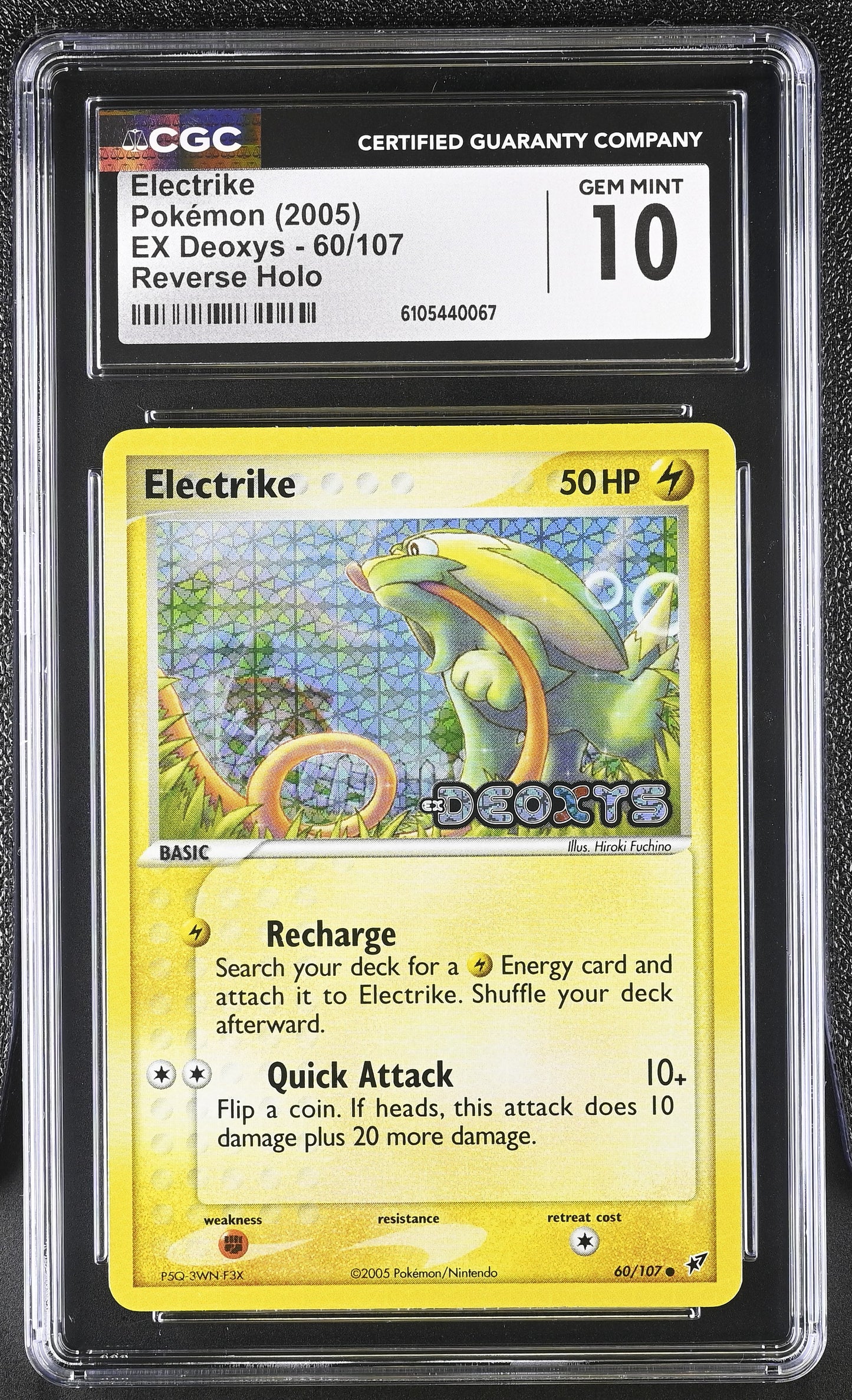 Electrike 60/107 Reverse Holo EX Deoxys Pokemon CGC 10 Gem Mint
