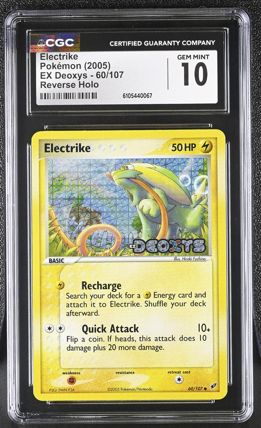 Electrike 60/107 Reverse Holo EX Deoxys Pokemon CGC 10 Gem Mint