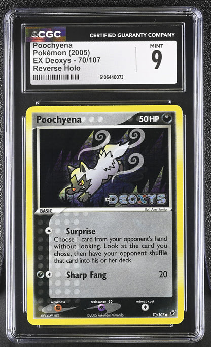 Poochyena 70/107 Reverse Holo EX Deoxys Pokemon CGC 9 Mint