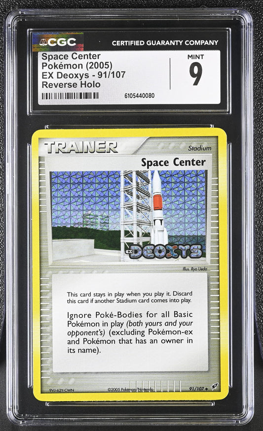 Space Center 91/107 Reverse Holo EX Deoxys Pokemon CGC 9 Mint