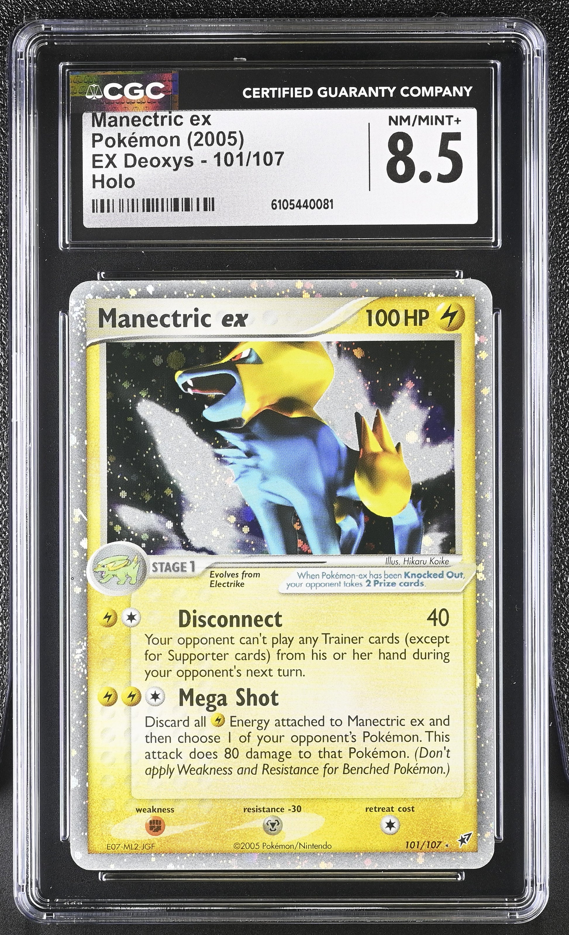 Manectric EX 101/107 Holo EX Deoxys Pokemon CGC 8.5 Nm/mint+