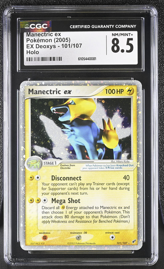 Manectric EX 101/107 Holo EX Deoxys Pokemon CGC 8.5 Nm/mint+