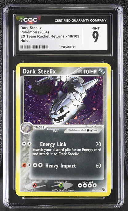 Dark Steelix 10/109 Holo EX Team Rocket Returns Pokemon CGC 9 Mint