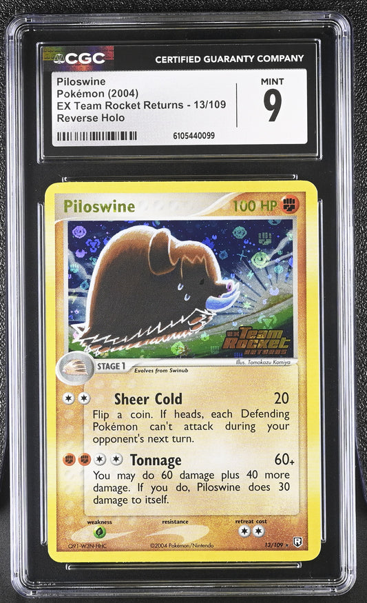 Piloswine 13/109 Reverse Holo EX Team Rocket Returns Pokemon CGC 9 Mint