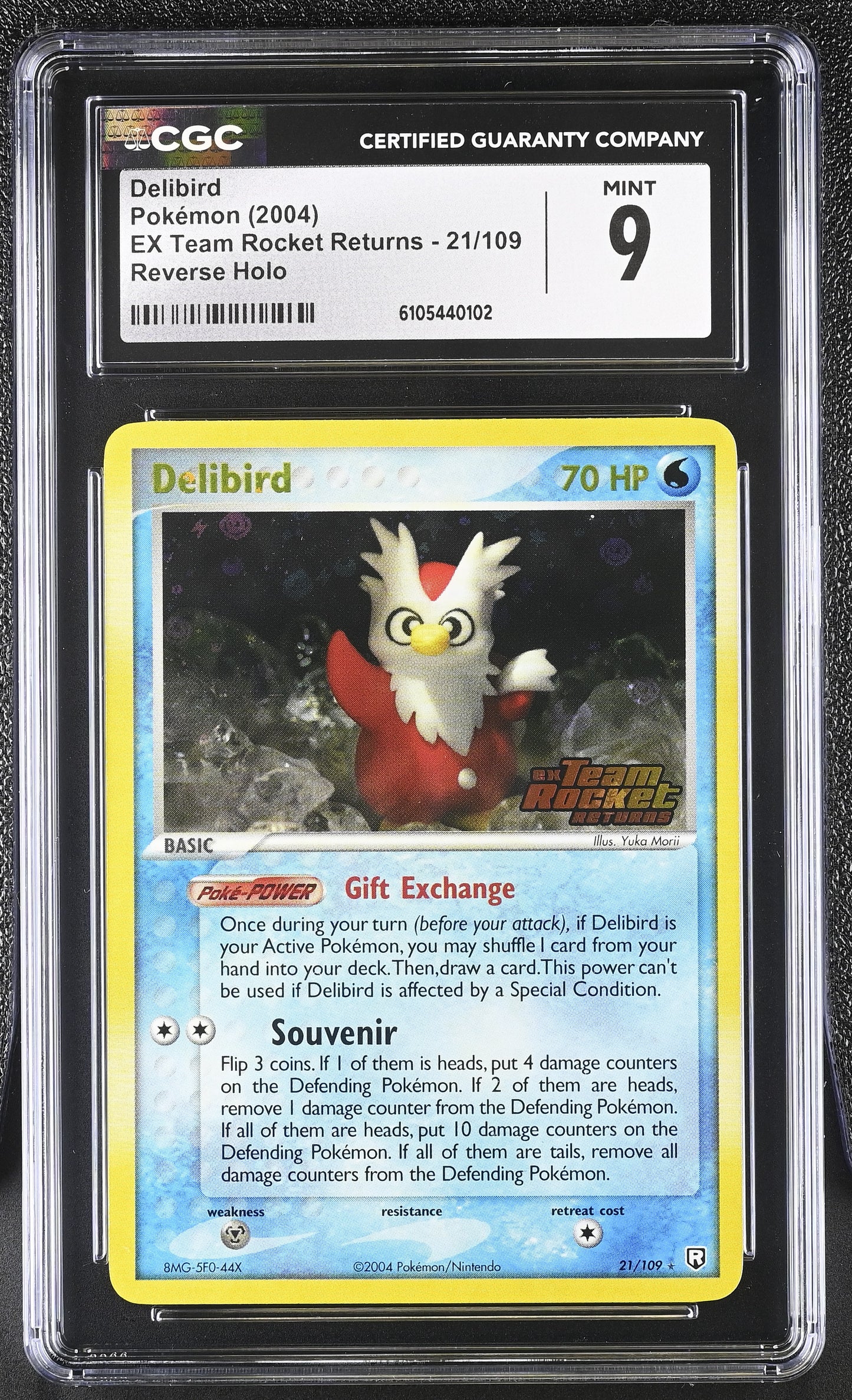 Delibird 21/109 Reverse Holo EX Team Rocket Returns Pokemon CGC 9 Mint