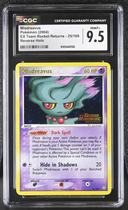 Misdreavus 25/109 Reverse Holo EX Team Rocket Returns Pokemon CGC 9.5 Mint+