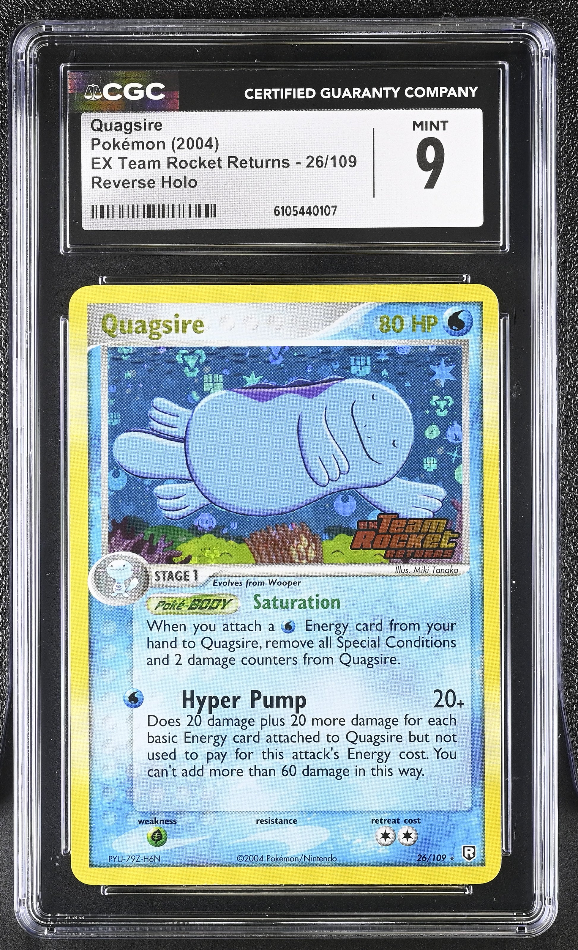 Quagsire 26/109 Reverse Holo EX Team Rocket Returns Pokemon CGC 9 Mint