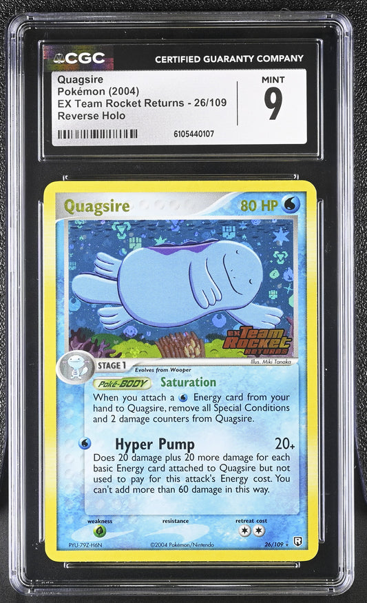 Quagsire 26/109 Reverse Holo EX Team Rocket Returns Pokemon CGC 9 Mint