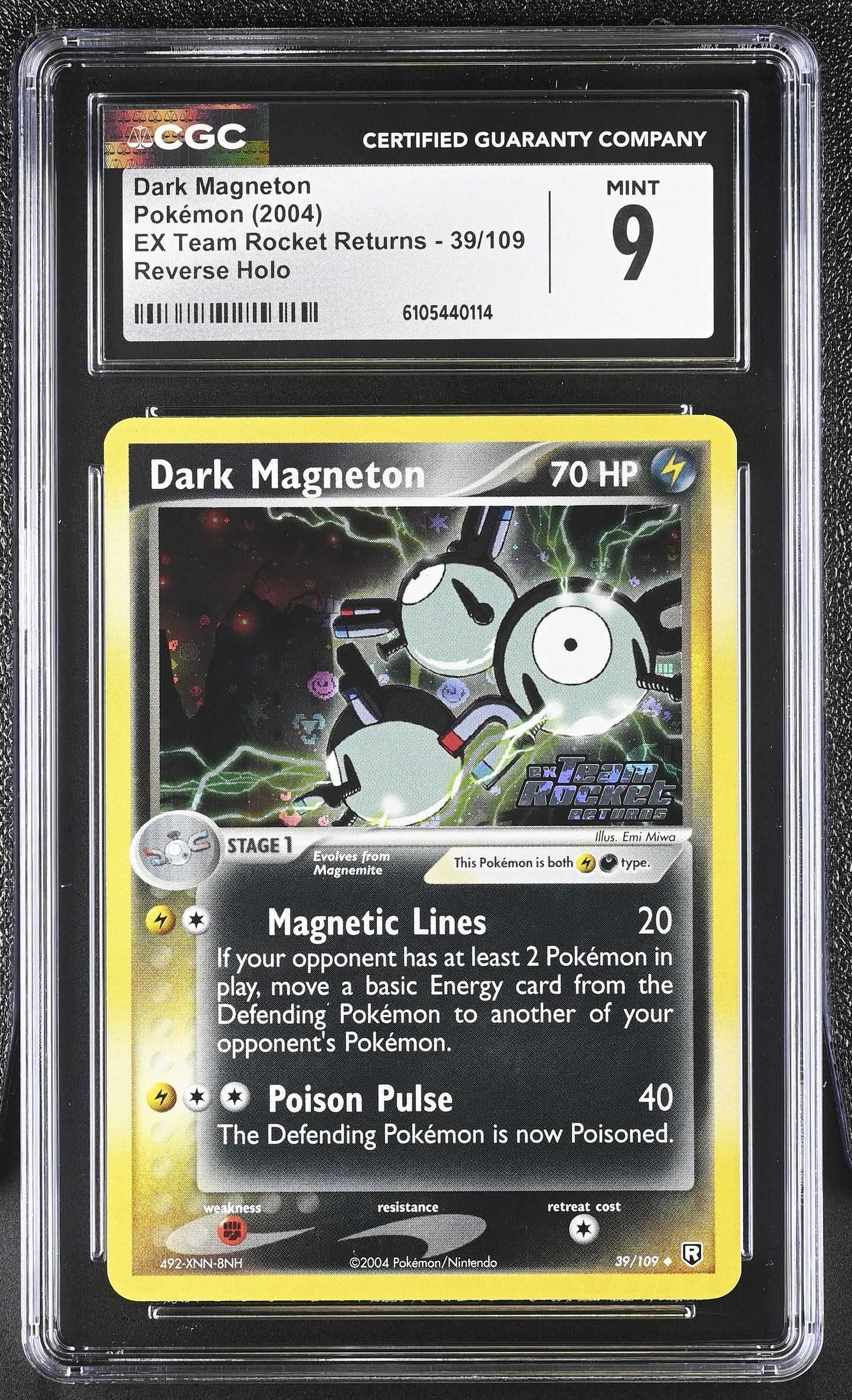 Dark Magneton 39/109 Reverse Holo EX Team Rocket Returns Pokemon CGC 9 Mint