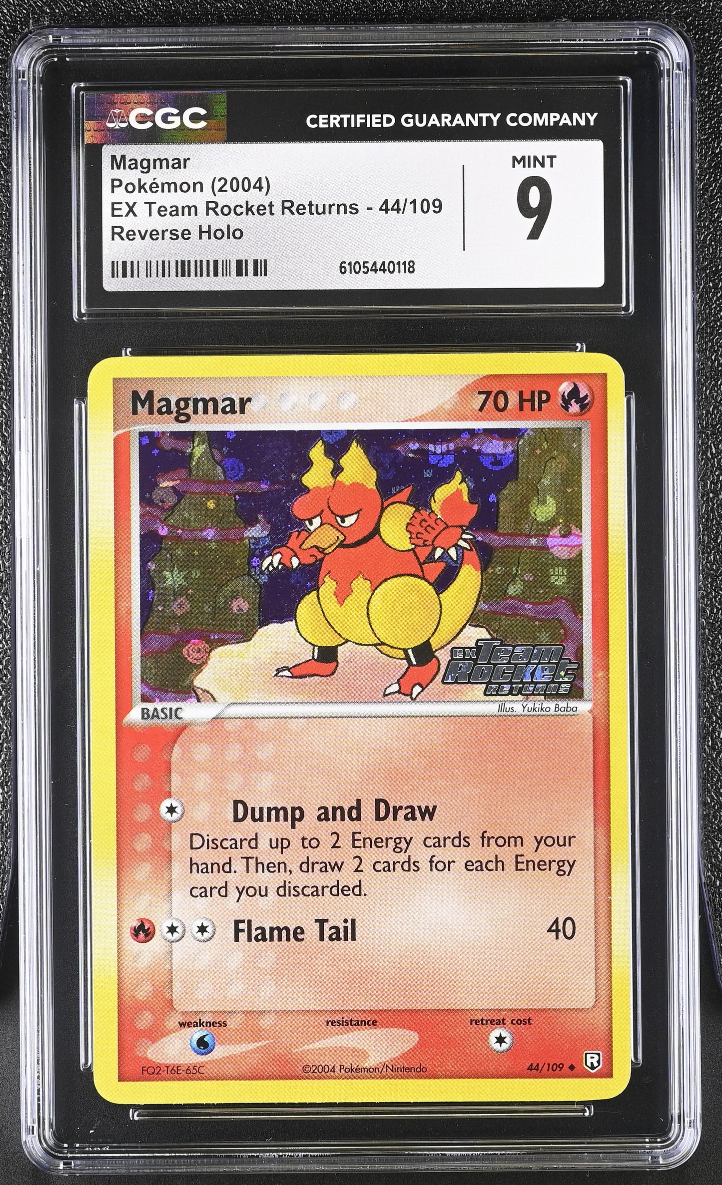 Magmar 44/109 Reverse Holo EX Team Rocket Returns Pokemon CGC 9 Mint