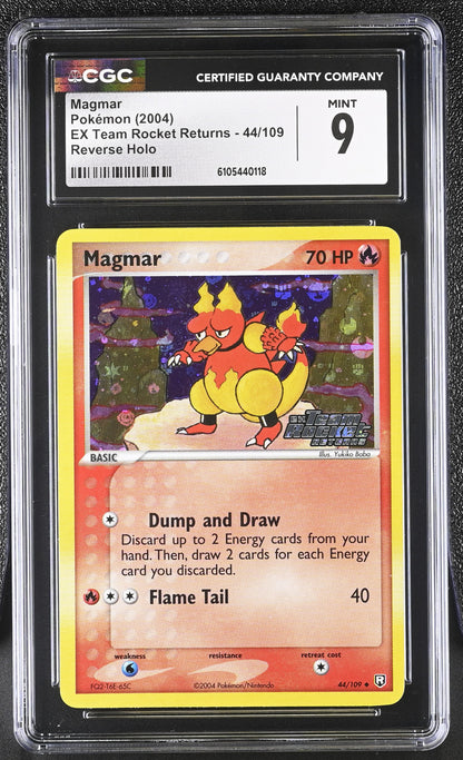 Magmar 44/109 Reverse Holo EX Team Rocket Returns Pokemon CGC 9 Mint