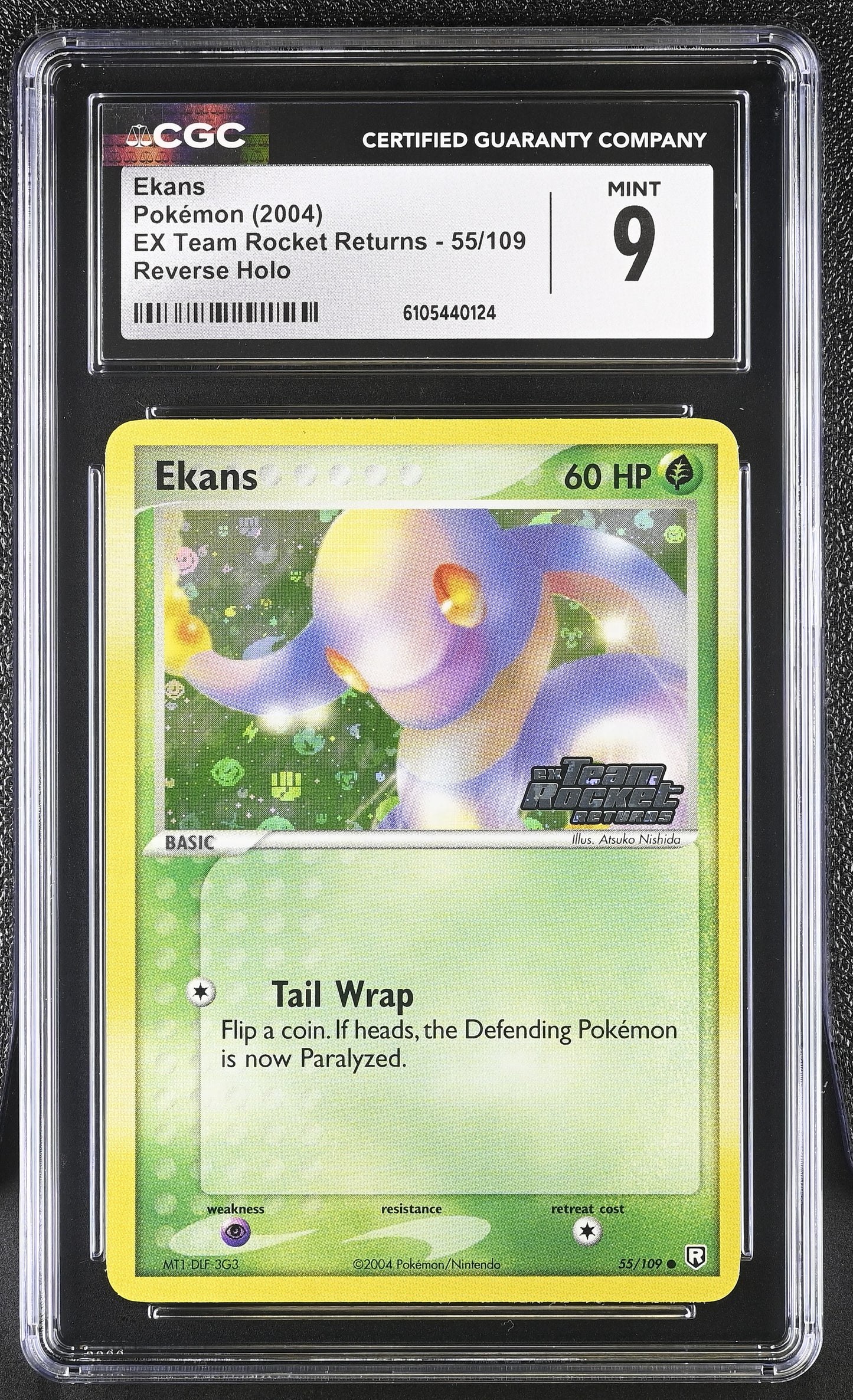 Ekans 55/109 Reverse Holo EX Team Rocket Returns Pokemon CGC 9 Mint