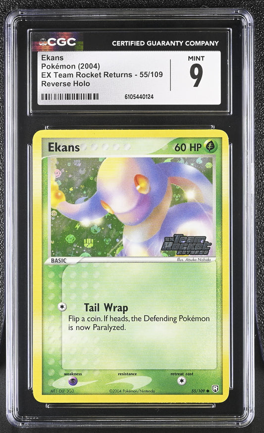 Ekans 55/109 Reverse Holo EX Team Rocket Returns Pokemon CGC 9 Mint
