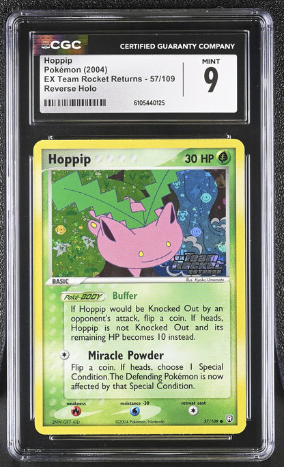 Hoppip 57/109 Reverse Holo EX Team Rocket Returns Pokemon CGC 9 Mint