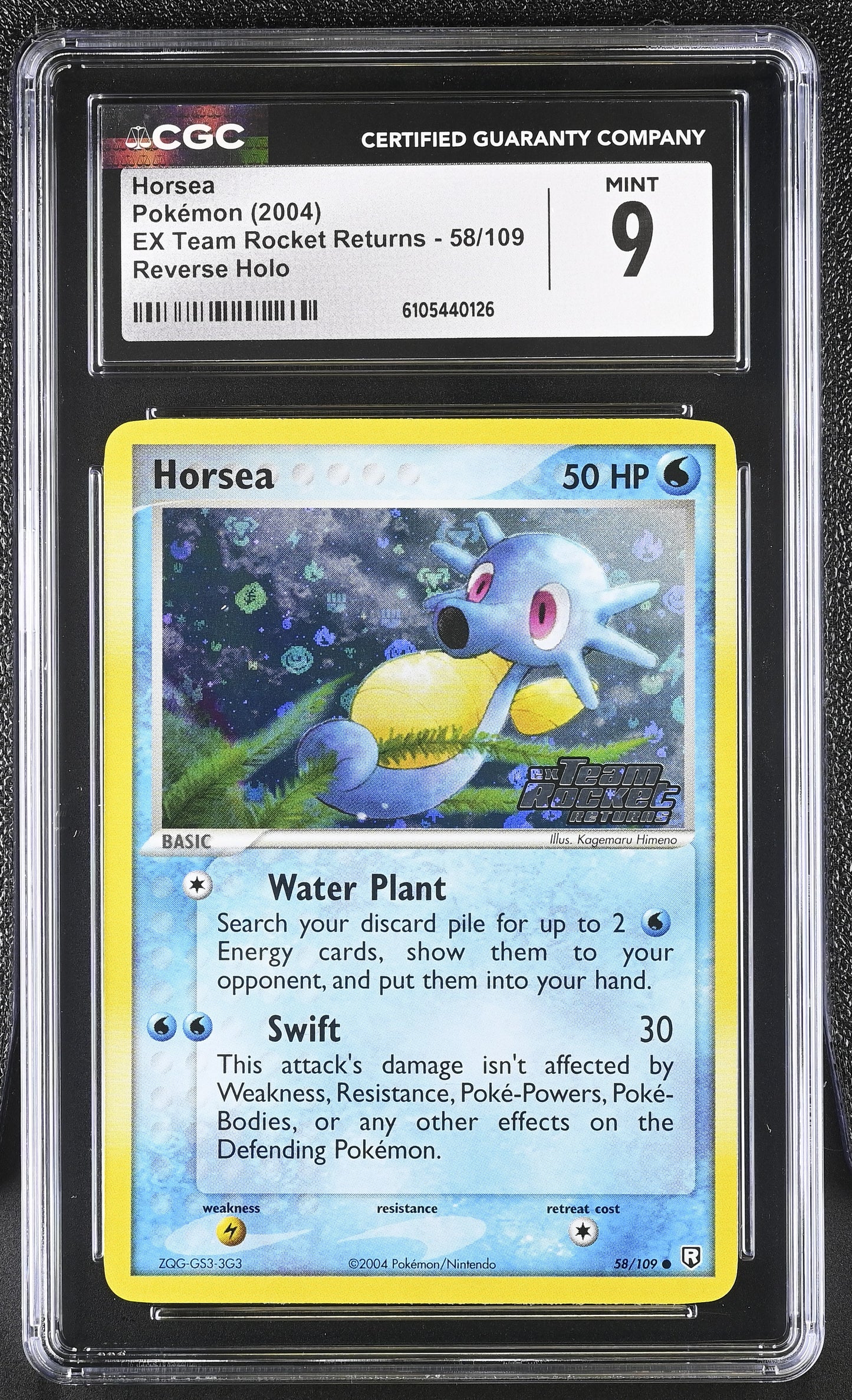 Horsea 58/109 Reverse Holo EX Team Rocket Returns Pokemon CGC 9 Mint