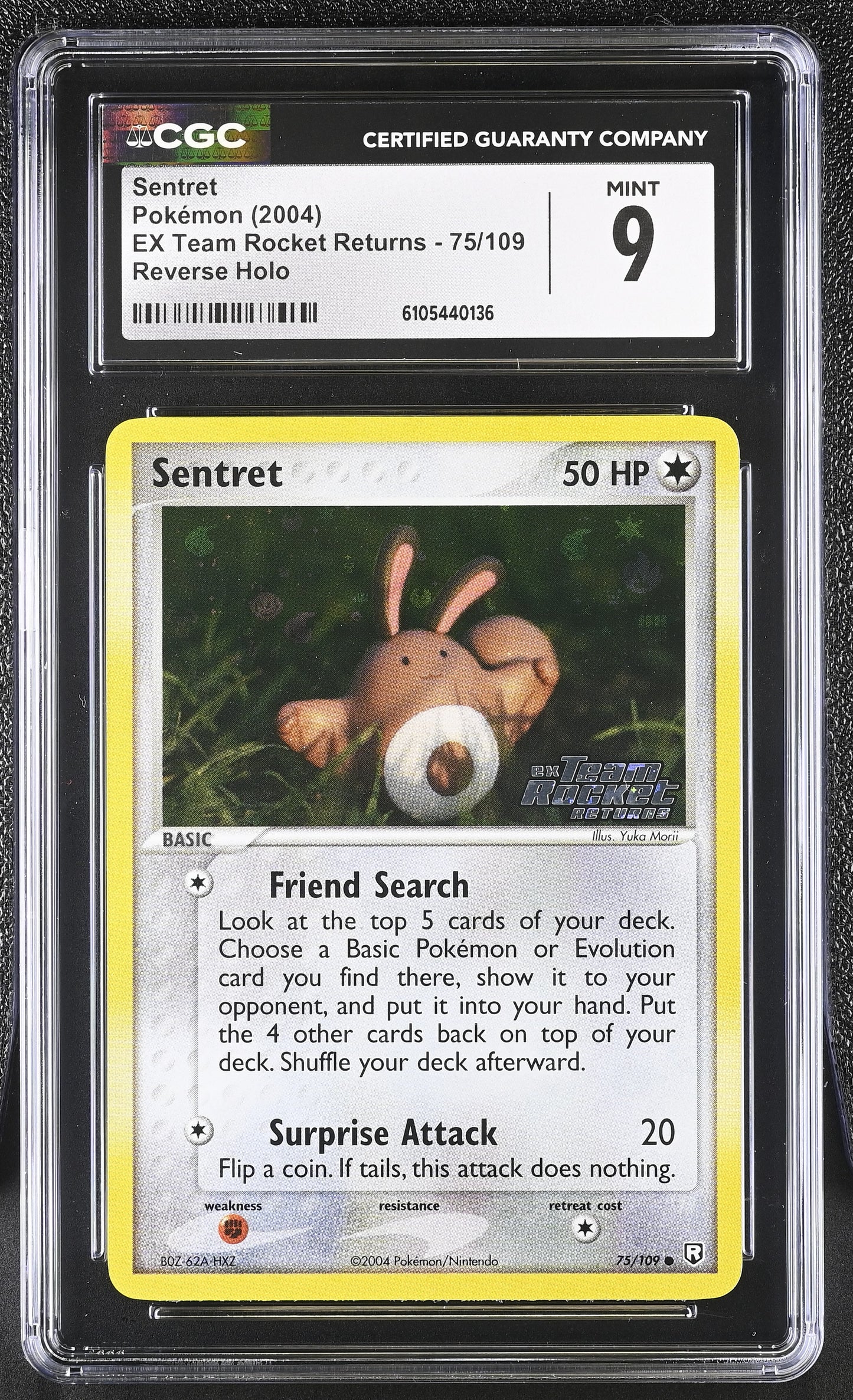Sentret 75/109 Reverse Holo EX Team Rocket Returns Pokemon CGC 9 Mint