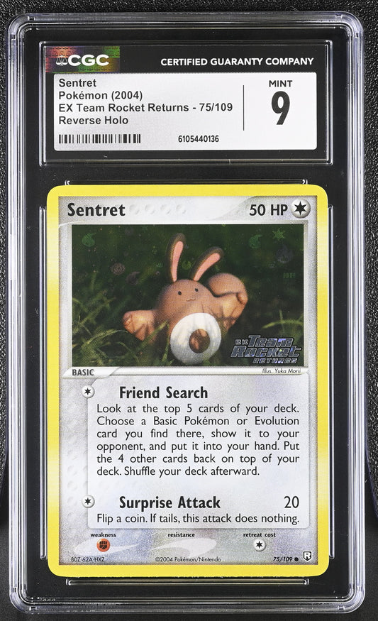 Sentret 75/109 Reverse Holo EX Team Rocket Returns Pokemon CGC 9 Mint