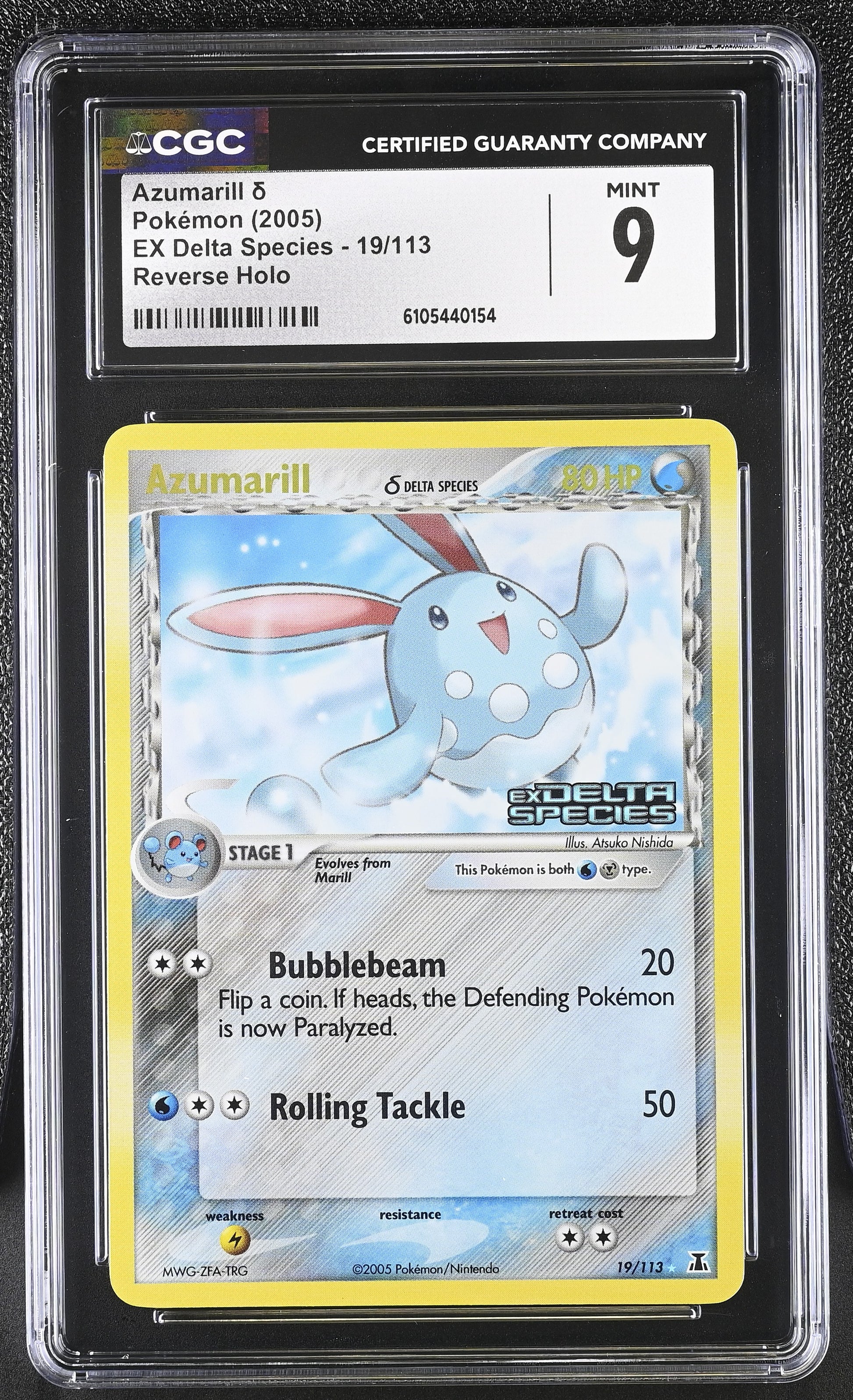 Azumarill 19/113 Reverse Holo EX Delta Species Pokemon CGC 9 Mint