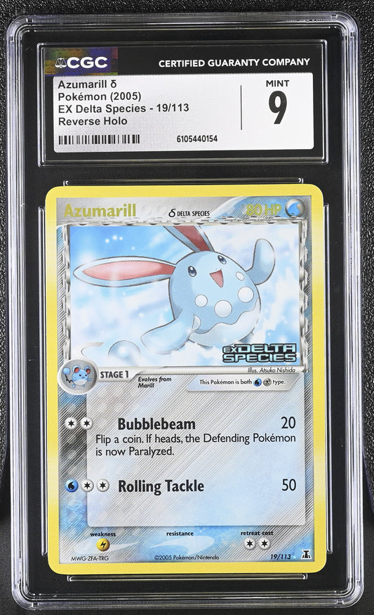 Azumarill 19/113 Reverse Holo EX Delta Species Pokemon CGC 9 Mint