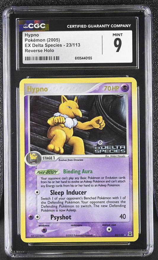 Hypno 23/113 Reverse Holo EX Delta Species Pokemon CGC 9 Mint