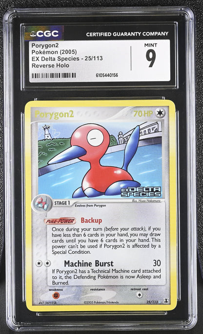 Porygon2 25/113 Reverse Holo EX Delta Species Pokemon CGC 9 Mint