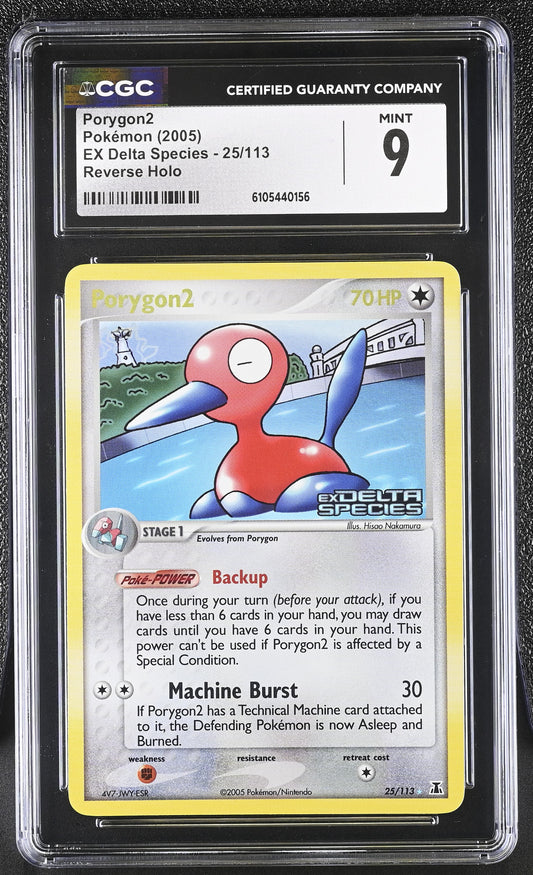 Porygon2 25/113 Reverse Holo EX Delta Species Pokemon CGC 9 Mint